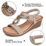 Chic Champagne Wedge Sandals with Ankle Strap