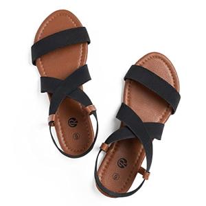 Rekayla Black Slip-On Flat Sandals for Women