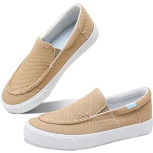 Tan Canvas Slip-On Sneakers with Arch Support