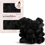 Kitsch Black Satin Scrunchies Set - 5 Pcs