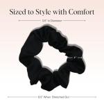 Kitsch Black Satin Scrunchies Set - 5 Pcs