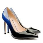 Pointy Toe Patent Gradient Animal Print Heels