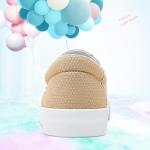 Tan Canvas Slip-On Sneakers with Arch Support