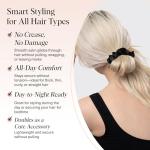 Kitsch Black Satin Scrunchies Set - 5 Pcs