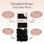 Kitsch Black Satin Scrunchies Set - 5 Pcs