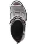 Karl Lagerfeld Paris Silver Peep-Toe Heeled Booties