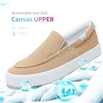 Tan Canvas Slip-On Sneakers with Arch Support