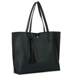 Nodykka Women's Faux Leather Tote Bag with Tassel