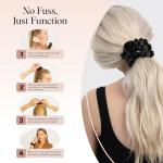 Kitsch Black Satin Scrunchies Set - 5 Pcs