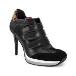 Sleek Black Suede Sneaker Heels for Women