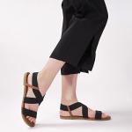 Rekayla Black Slip-On Flat Sandals for Women