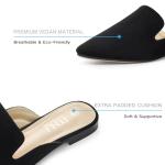 MUSSHOE Black Suede Pointed Toe Mules for Women