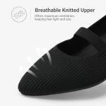 Stylish Black Pointed Toe Knit Ballet Flats