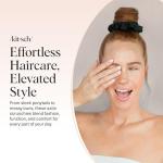 Kitsch Black Satin Scrunchies Set - 5 Pcs