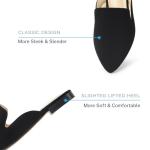 MUSSHOE Black Suede Pointed Toe Mules for Women