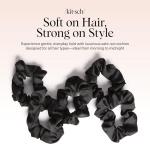 Kitsch Black Satin Scrunchies Set - 5 Pcs