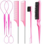 Aigee 8-Piece Pink Styling Combs Set