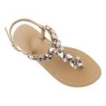 AIJIVOU Women's Rhinestone Flat Sandals for Summer