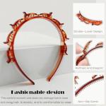 JASSINS 2 Pcs Hairpin Headband for Bangs