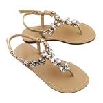 AIJIVOU Women's Rhinestone Flat Sandals for Summer