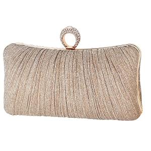 Golden Glitter Clutch Purse for Bridal Events