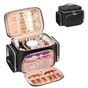 Bagmoly Large Portable Travel Makeup Organizer - Black