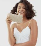 Golden Glitter Clutch Purse for Bridal Events