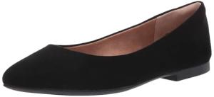 Chic Black Microsuede Pointed-Toe Ballet Flats