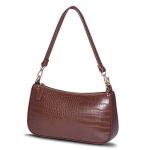 90s Small Brown Croc Pattern Shoulder Bag