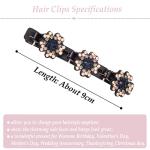 Crystal Braided Clover Hair Clips Set, 8 Pcs