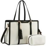 LOVEVOOK Stylish Canvas Laptop Tote with Clutch