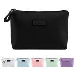 Chic Black PU Leather Makeup Bag for Travel