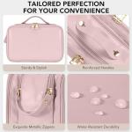 Pink Waterproof Travel Makeup Bag with Brush Holder