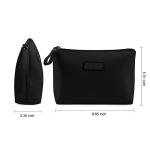 Chic Black PU Leather Makeup Bag for Travel