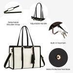 LOVEVOOK Stylish Canvas Laptop Tote with Clutch