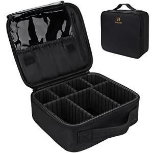 Portable Makeup Train Case with Adjustable Dividers