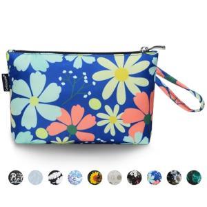 Chic Klein Blue Flower Makeup Pouch for Women