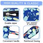 Chic Klein Blue Flower Makeup Pouch for Women