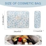 Blue Floral Large Makeup Organizer Bag