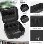 Portable Makeup Train Case with Adjustable Dividers