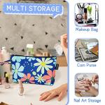 Chic Klein Blue Flower Makeup Pouch for Women