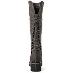 Stylish Grey Lace-Up Knee High Boots for Women