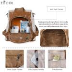 ZOCAI Brown PU Leather Anti-Theft Backpack Purse