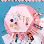 28 Elegant Marble Hair Clips with Geometric Rhinestones