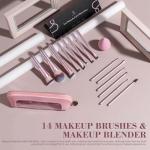14-Piece Makeup Brush Set with Travel Case