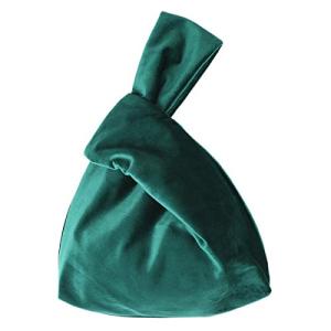 Luxury Velvet Evening Bag with Knot Closure - Green
