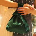 Luxury Velvet Evening Bag with Knot Closure - Green