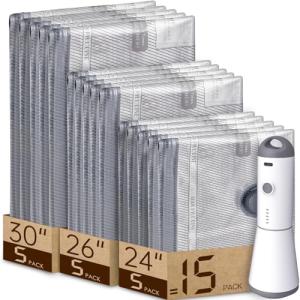 Travel Vacuum Bags with Air Pump - 15 Combo