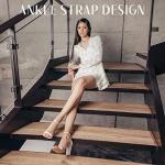 Chic White Ankle Strap High Heel Sandals