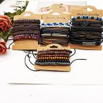 SONNYX 24 PCS Handmade Braided Leather Bracelets